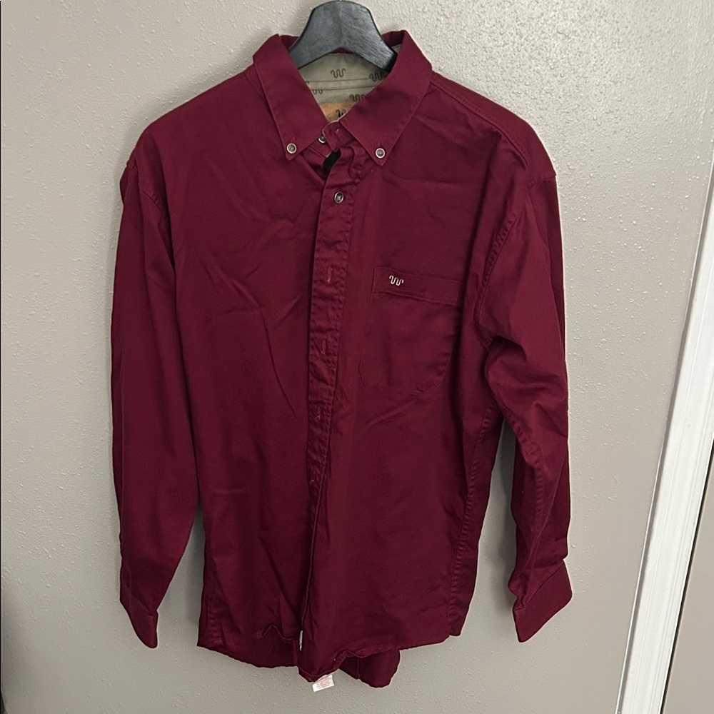 Elegant Maroon Button-Down Shirt for Men
